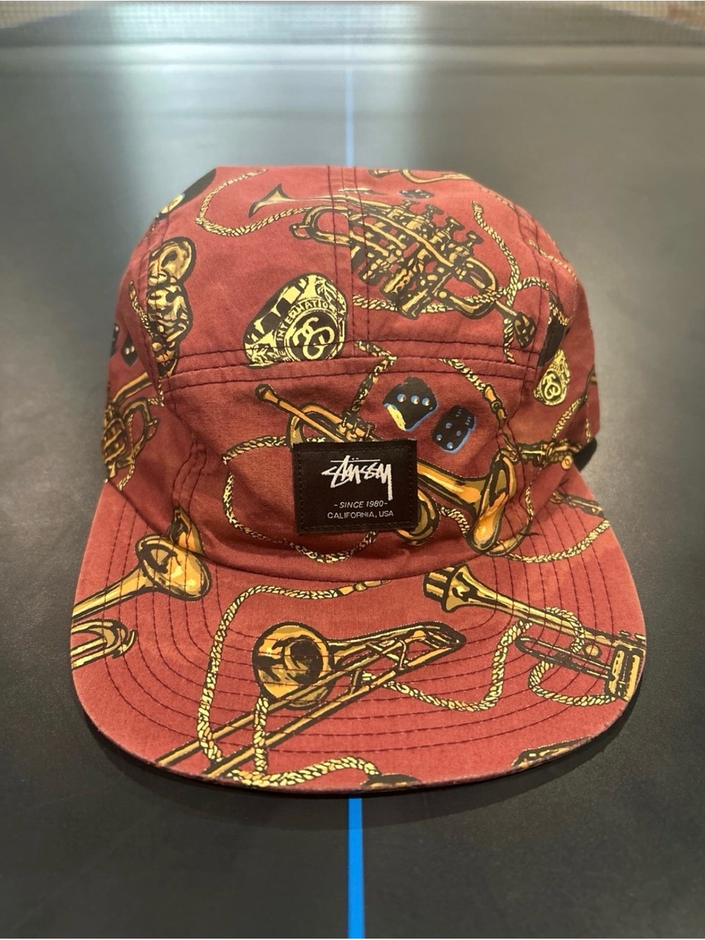 Stussy Streetwear Hat Trombone Dice Chain 8-Ball Print Cap